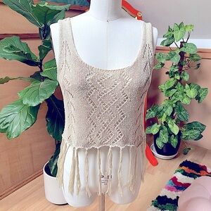 Crochet top with fringe